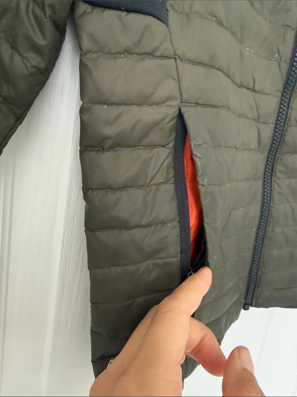 Eddie Bauer Olive Hooded Kids Packable Down Jacket